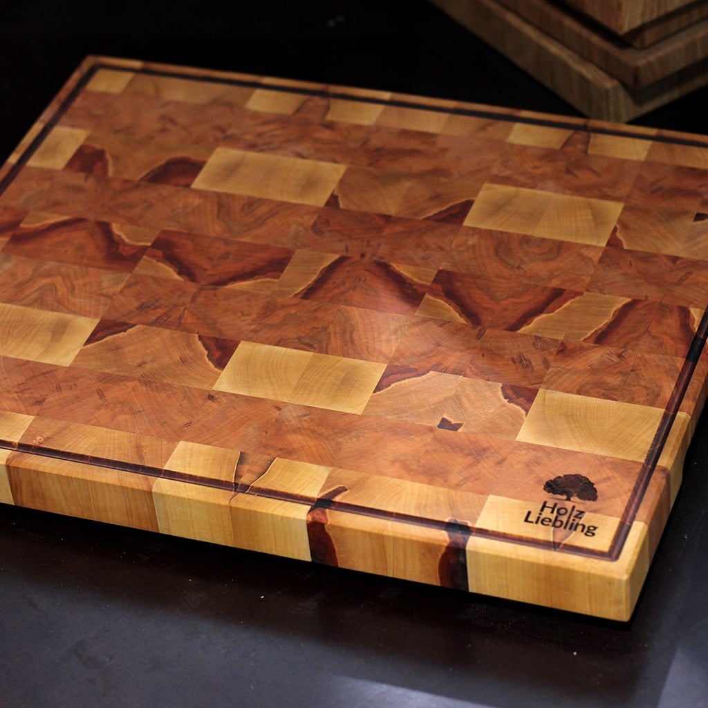 Apple Wood End Grain Cutting Board detail view