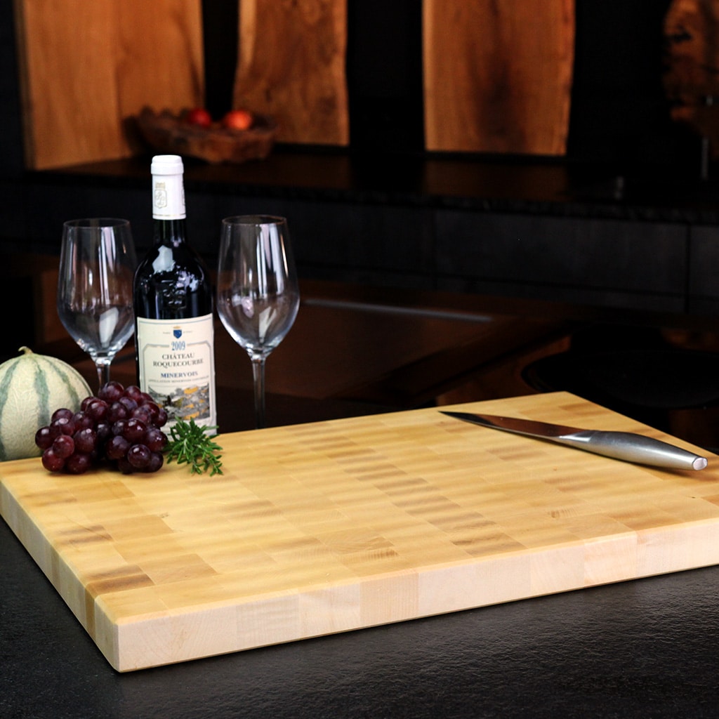 Birch End Grain Cutting Board detail view