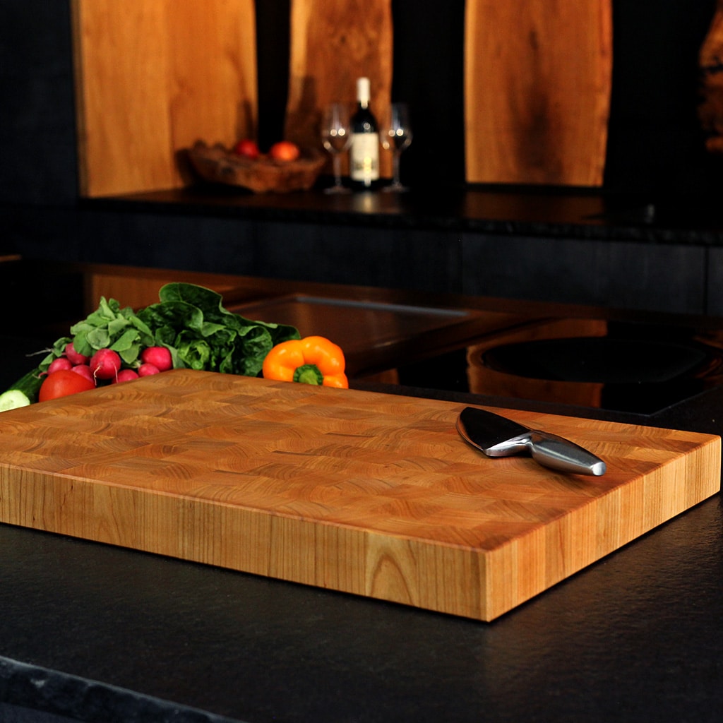 Cherry End Grain Cutting Board detail view