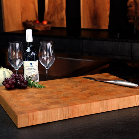 Cherry End Grain Cutting Board detail view