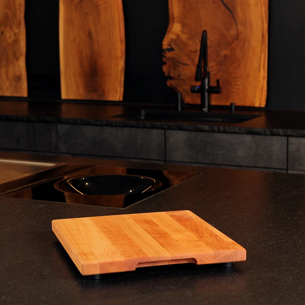 Cherry Wood Thermomix Slider Board with Recessed Handle