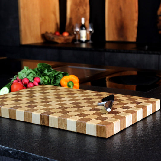 Checkerboard End Grain Cutting Board handcrafted in Germany