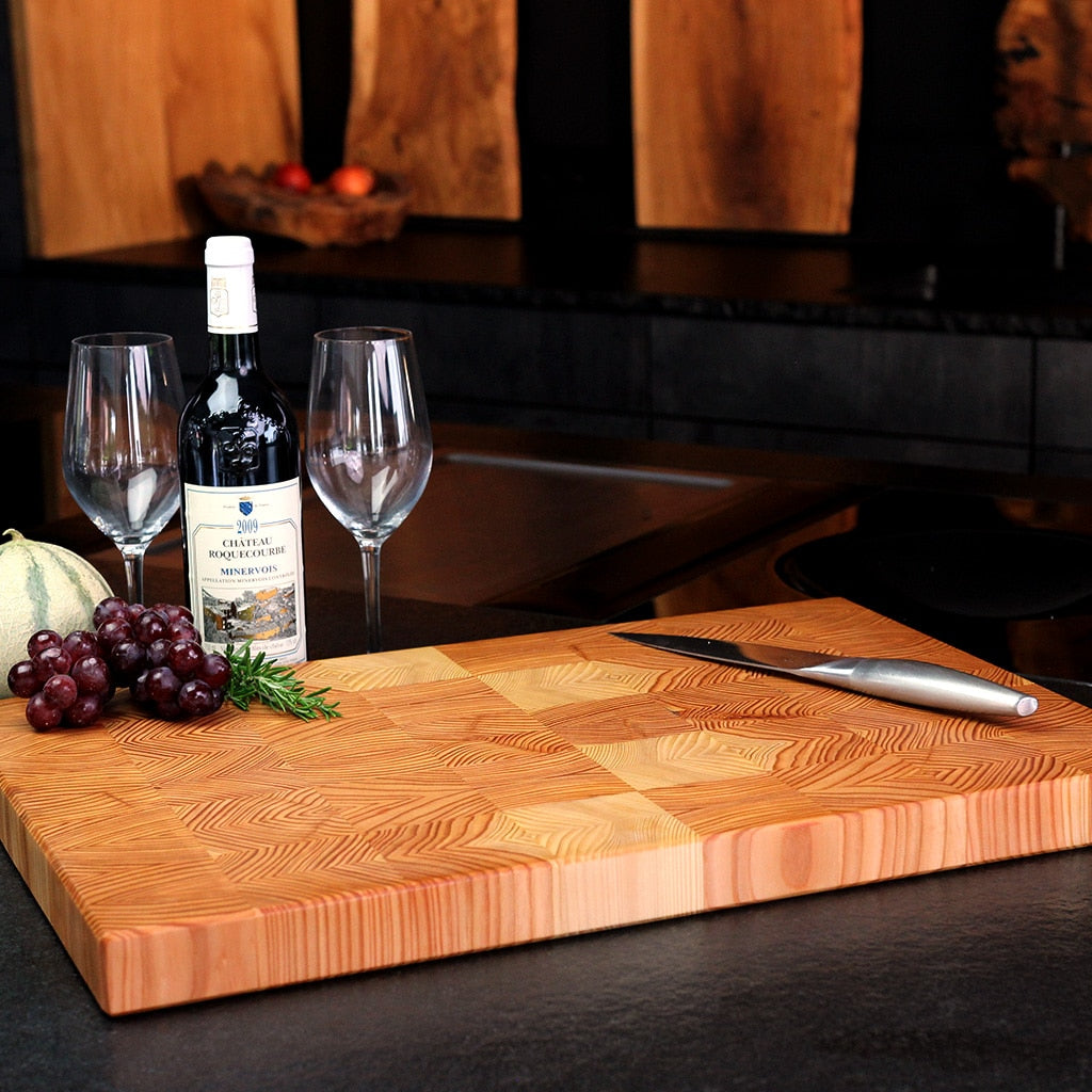 Larch End Grain Cutting Board handcrafted in Germany