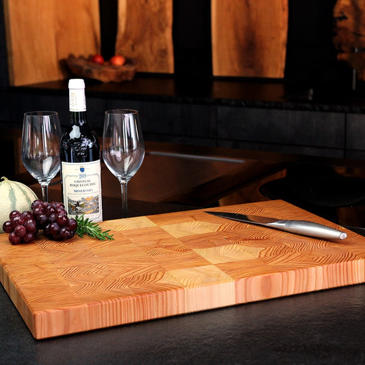 Larch End Grain Cutting Board handcrafted in Germany