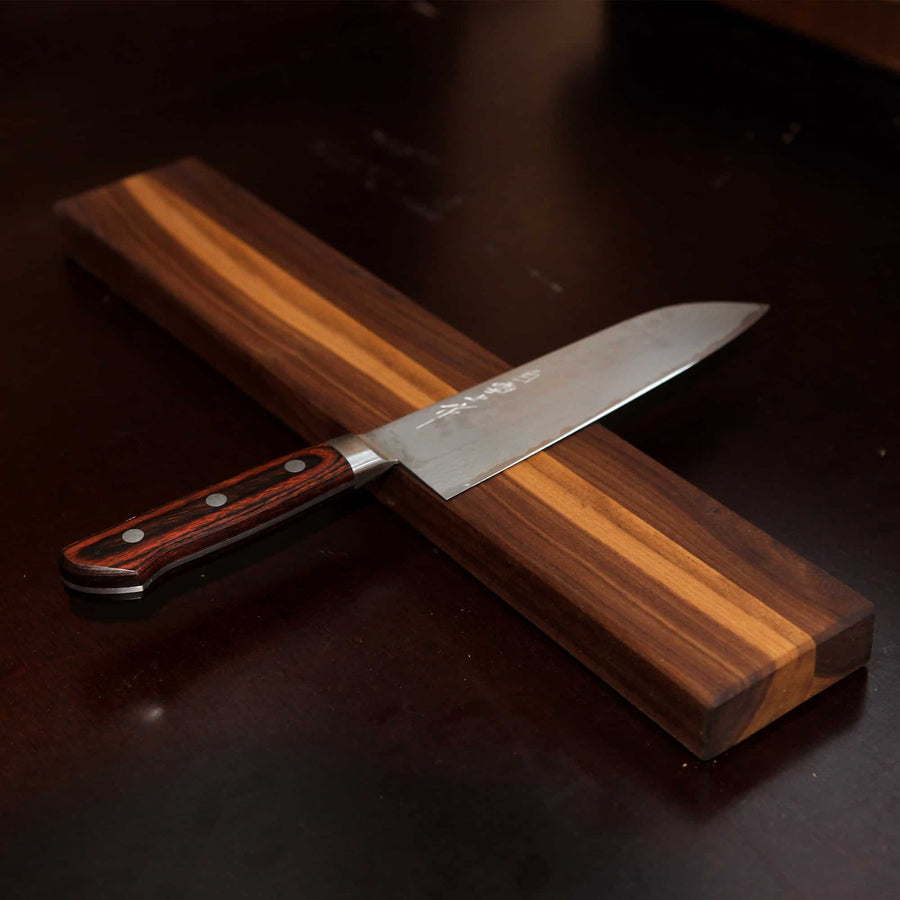Magnetic Walnut Knife Rail handcrafted in Germany
