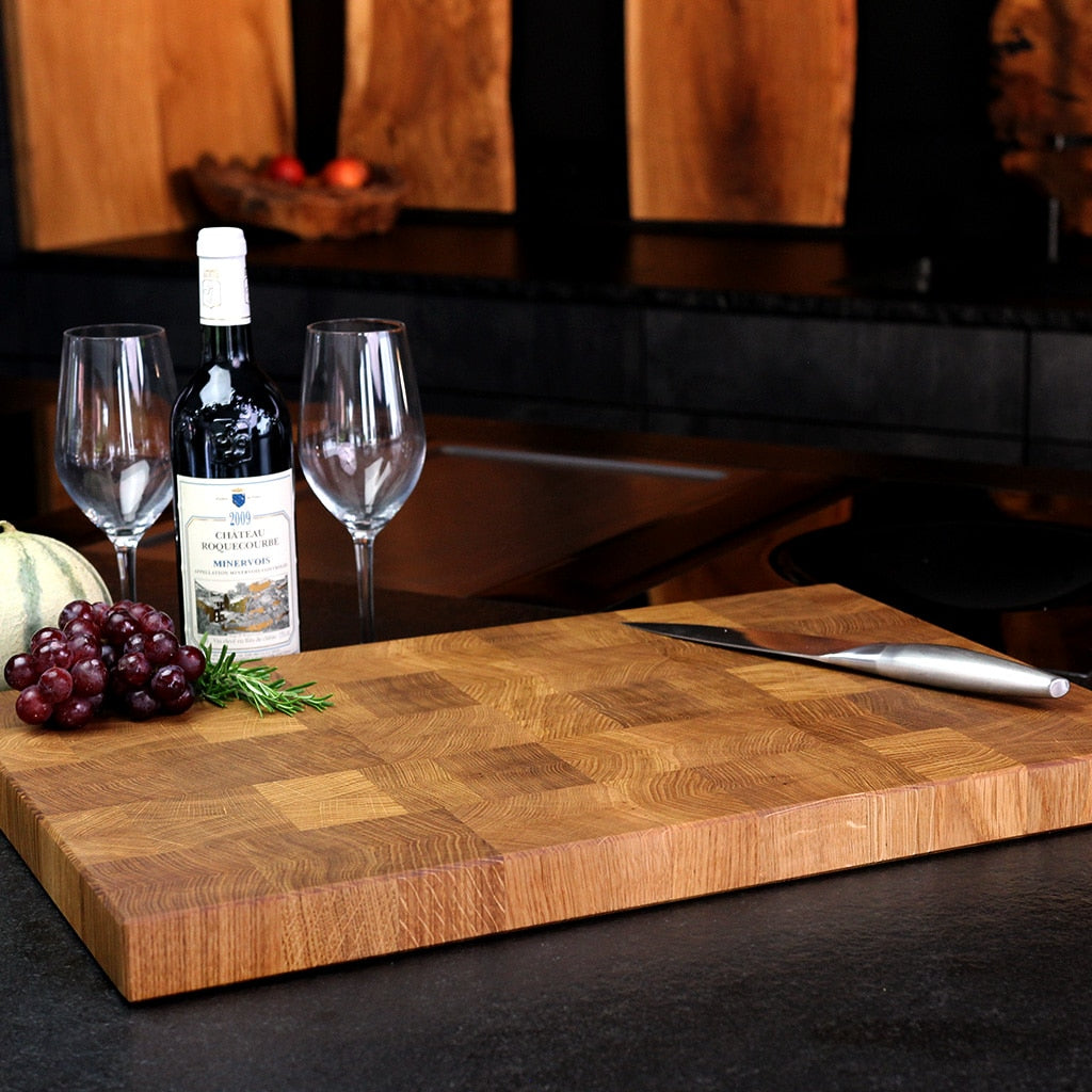 Oak End Grain Cutting Board detail view
