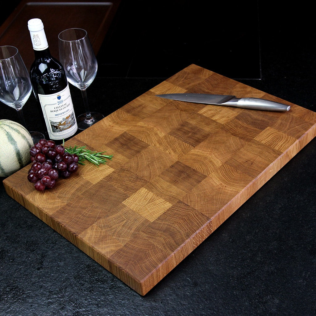 Oak End Grain Cutting Board detail view
