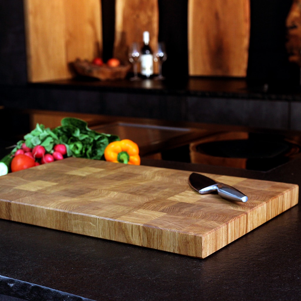 Oak End Grain Cutting Board detail view