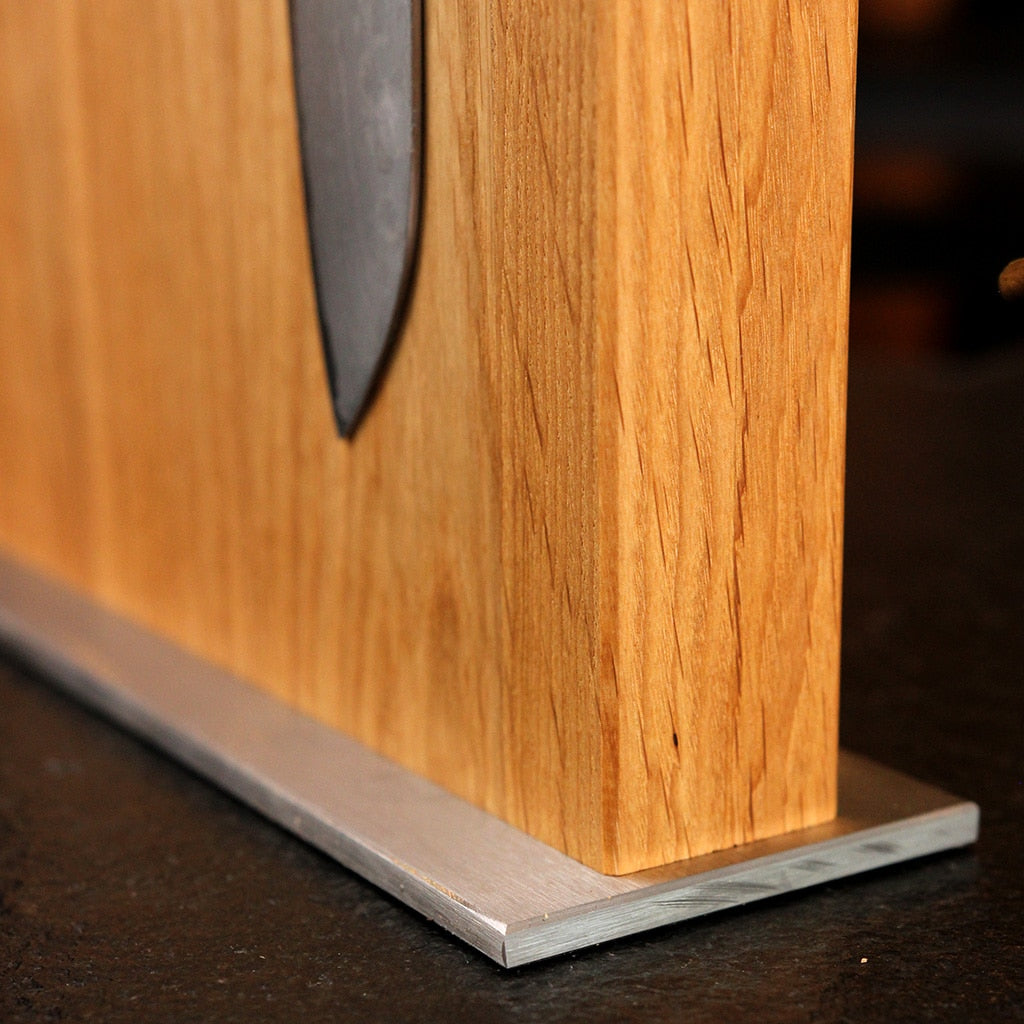 Oak Magnetic Knife Block handcrafted solid wood magnetic knife block