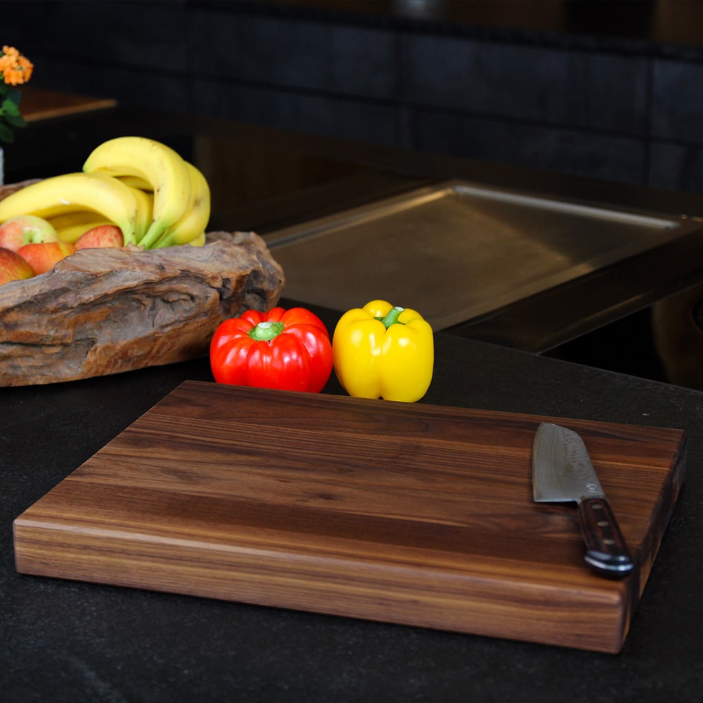 Solid Walnut Cutting Board detail view