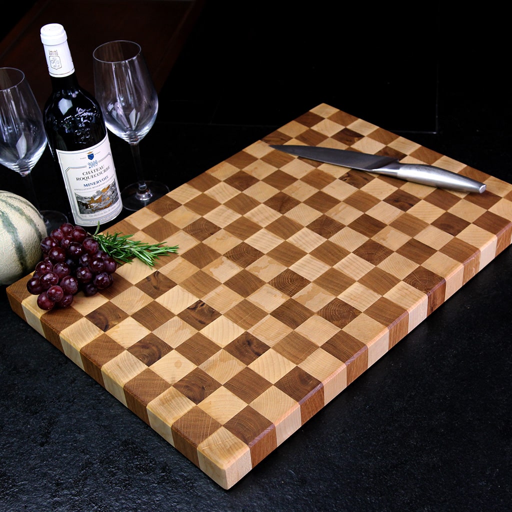 Checkerboard End Grain Cutting Board detail view