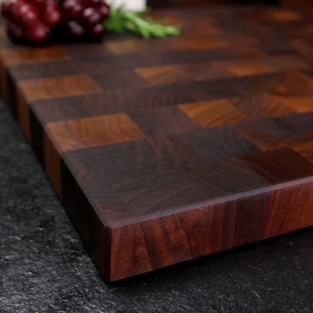 Walnut End Grain Cutting Board detail view