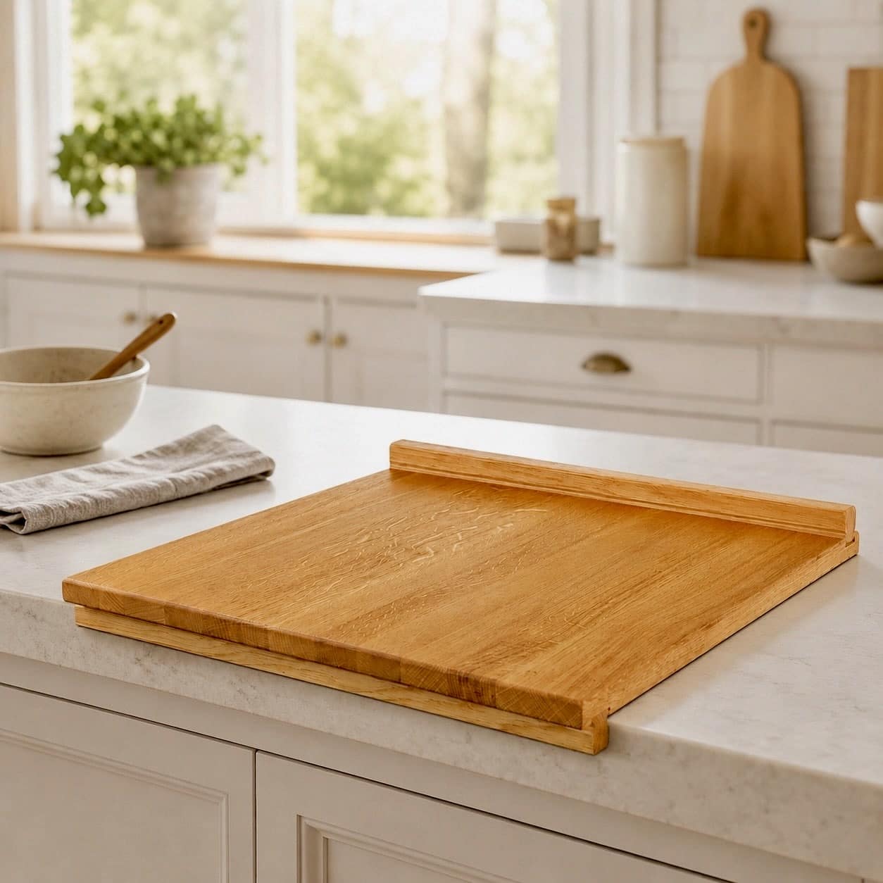 Wooden Pastry Board with Raised Edge