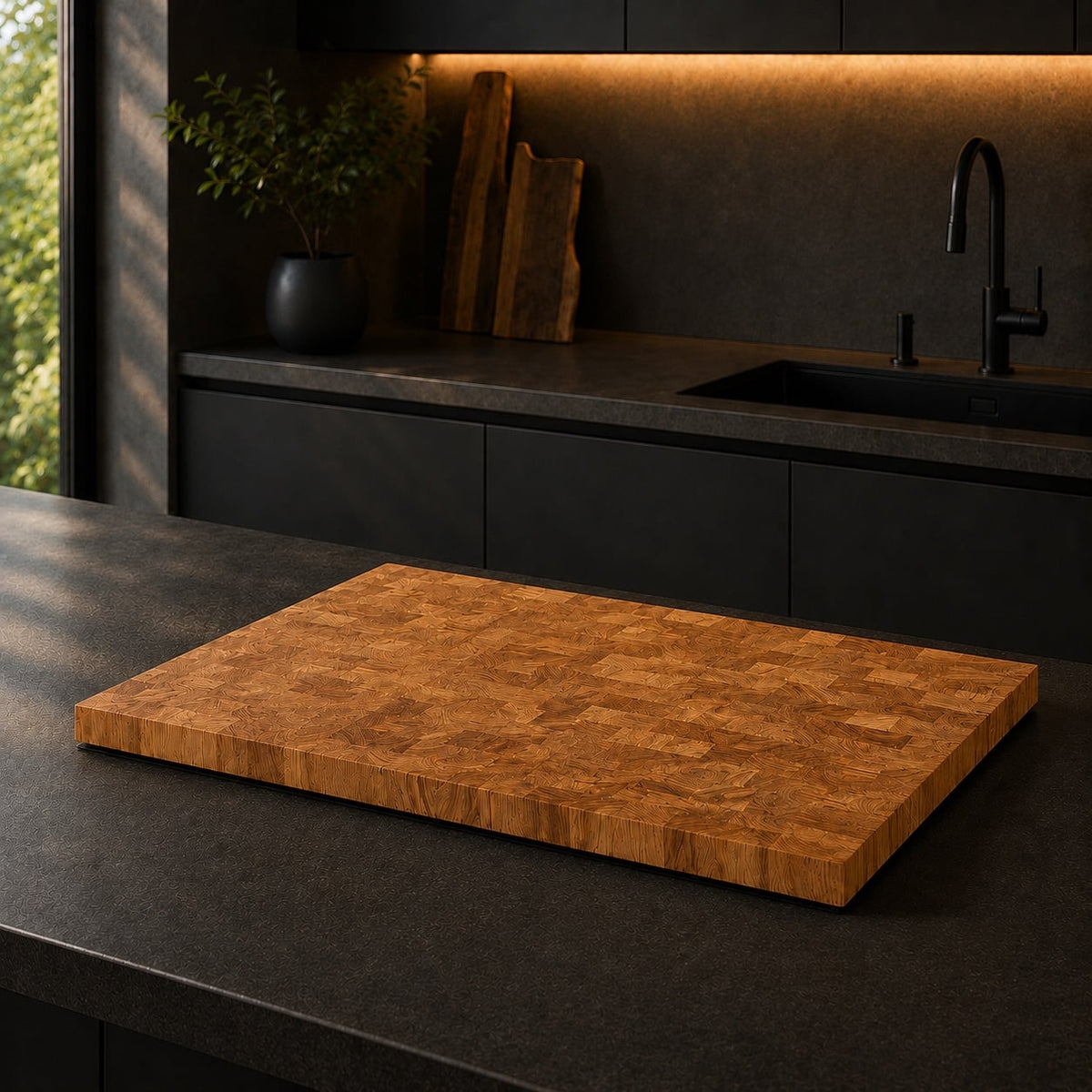 End Grain Wooden Hob Cover