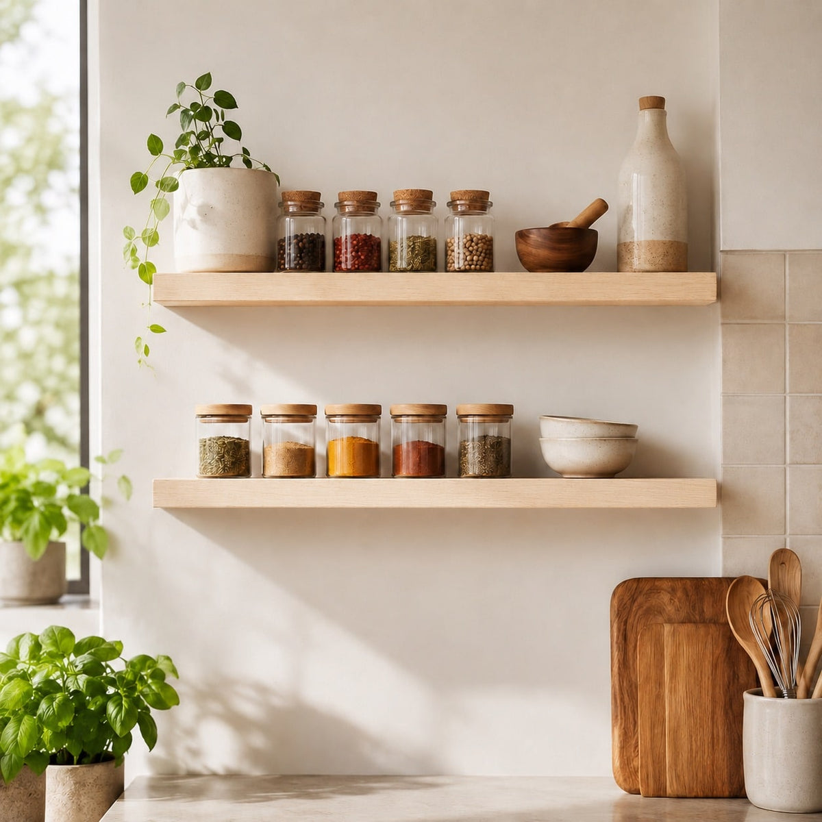 Maple spice rack set