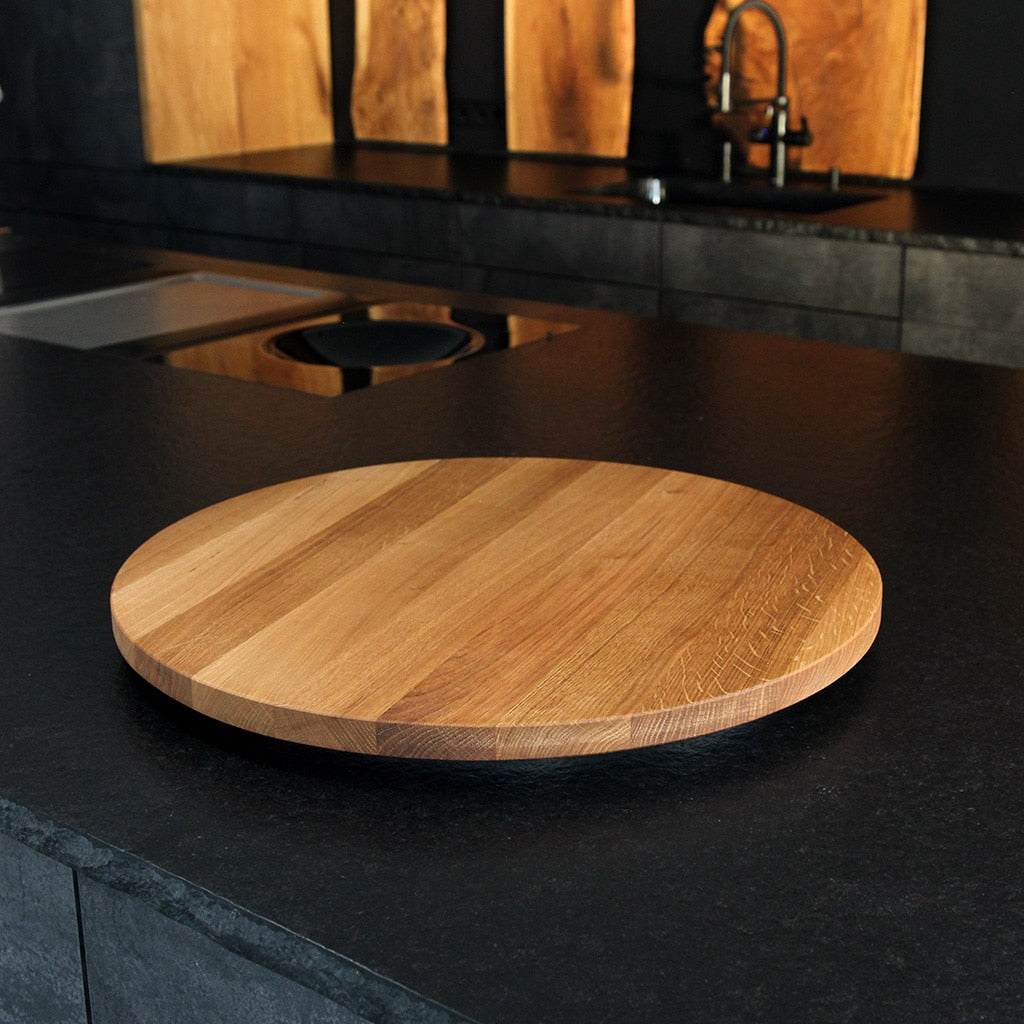 60 cm oak serving turntable