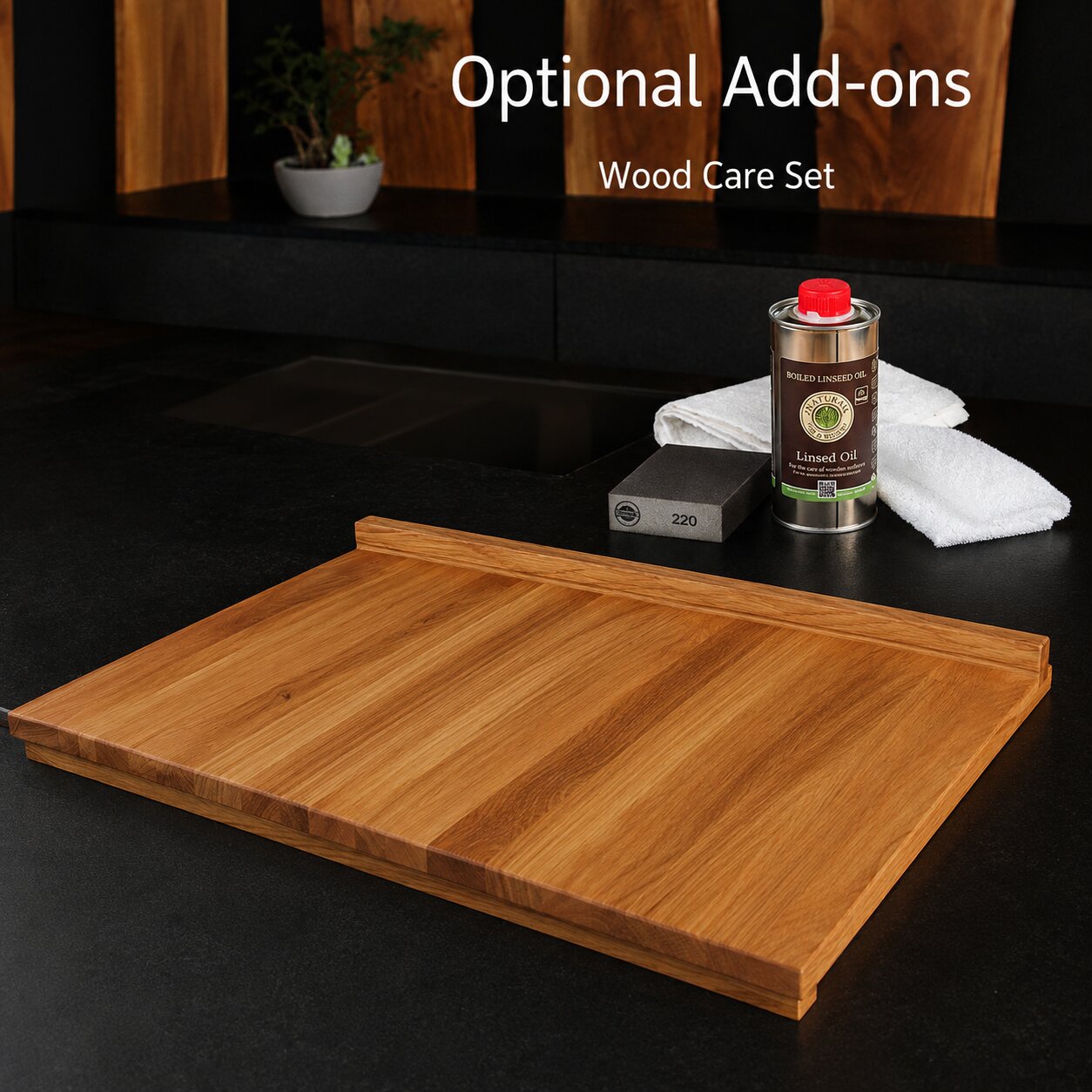 Wooden Pastry Board with Raised Edge