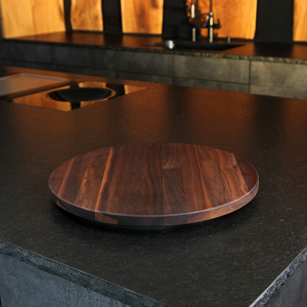 Walnut serving turntable